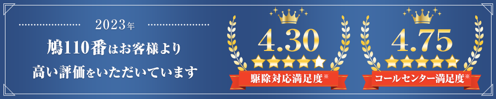 鳩110番はお客様より高い評価をいただいています